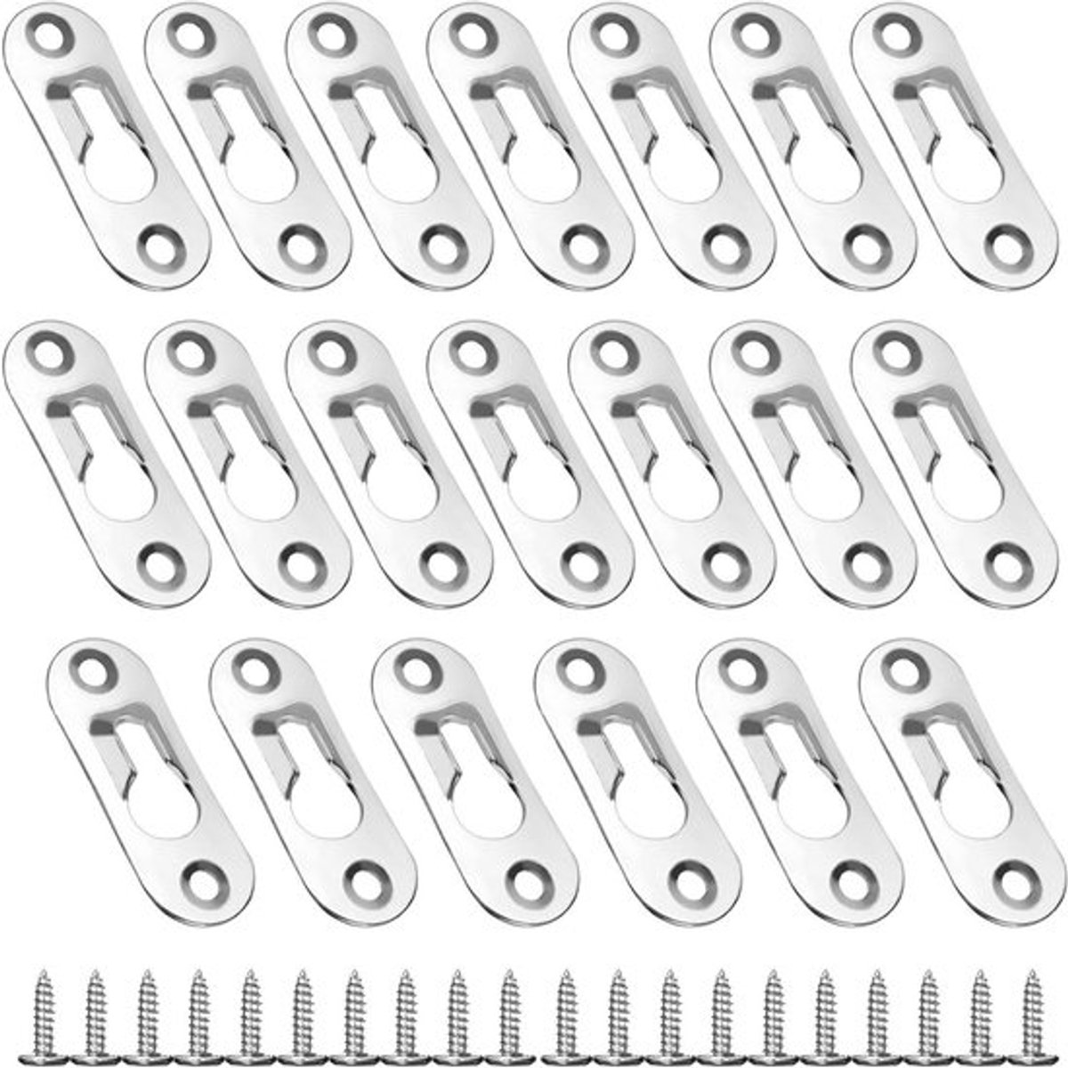 Fotolijsten hangers set van 20 stuks inclusief schroeven - Metalen fotohangers voor fotoli