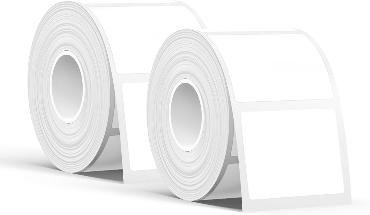 SnelShoppen - Zelfklevende Thermische Label Tape 40mm x 30mm voor Thuis, School, Kantoor en Retail - 250 Stuks/Rol, 2 Rollen (Zwart op Wit)