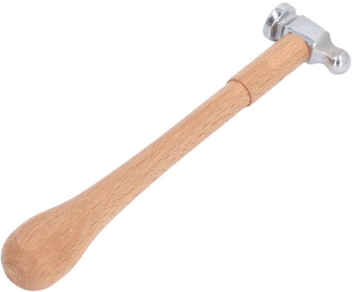 Mini Hamer Ergonomisch - Hamer met Ronde Kop - Hoog Koolstofstaal - Houten Handvat - Duurzaam - Veelzijdig Gebruik
