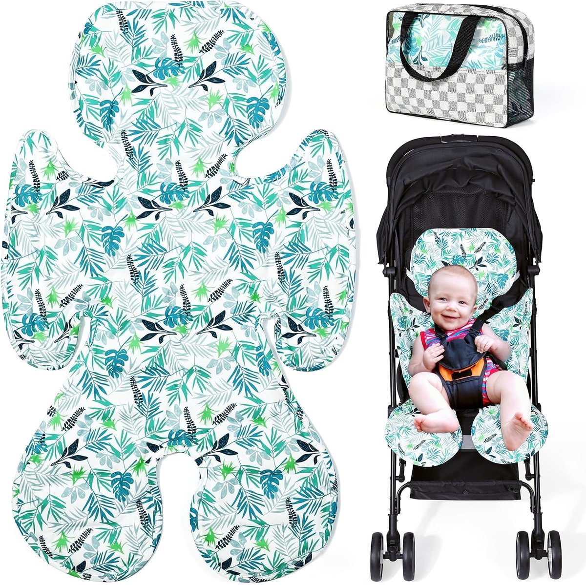 SnelShoppen - Universele Zitkussen voor Kinderwagen - Zomer Kussen voor Babywagens - Grote Gel Koelmat voor Autostoelen, Buggies en Kinderwagens - Gro