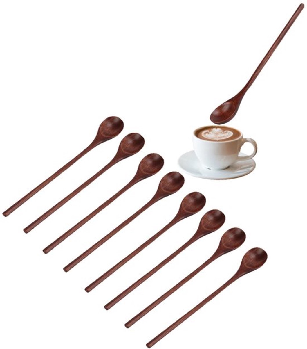 Houten Lepels - Lange Steel Lepel - voor Soep en