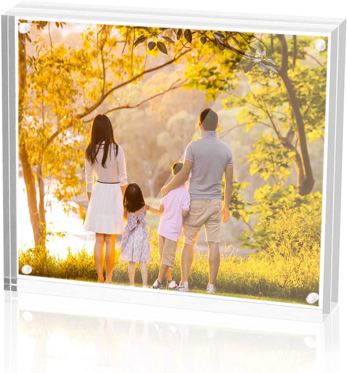 SnelShoppen - Acryl Fotolijst 10 x 10cm Dubbelzijdig Magnetisch Transparant - Stevige Lucit Fotolijst voor Bureau - Ideaal voor 10 x 10cm en 9 x 9cm F