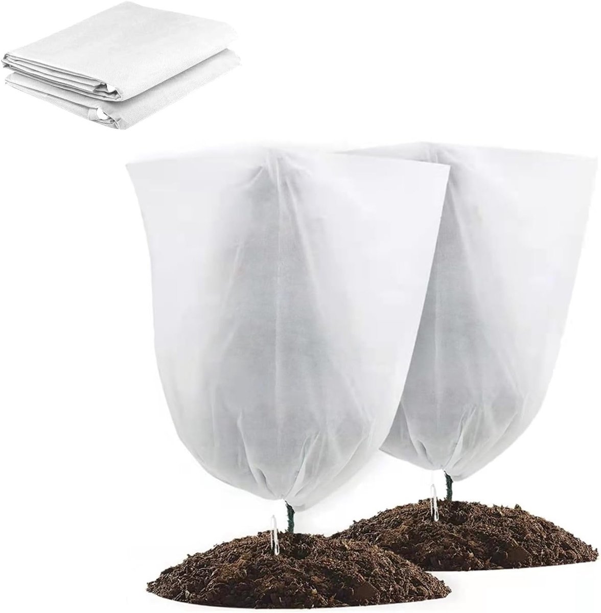 Beschermende doek voor planten, universele bescherming tegen kou, versterkt groei en gezondheid (2 witte doeken)