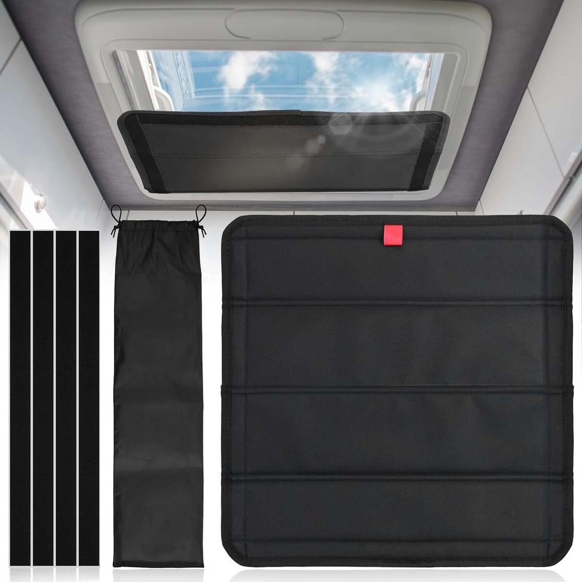 Vouwbare Dakkapel Ventilatie voor Caravans, Magnetisch, 40.6 x 40.6 cm, Ideaal voor Koeling en Luchtcirculatie