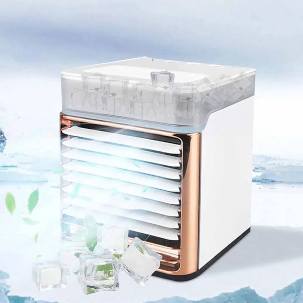 SnelShoppen - Draagbare USB Tafelventilator met Sproeikoeling - Compacte Desktopairconditioning voor Thuis, Slaapzaal, Kantoor - Persoonlijke Koeling