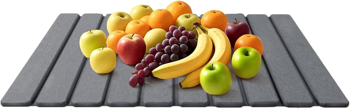 SnelShoppen - Vouwbare Absorberende Droogmat voor Keuken en Badkamer, Sneldrogend Kieselguhr Mat, 40 x 30 cm, Inclusief Antislip Pad en Schuurpapier