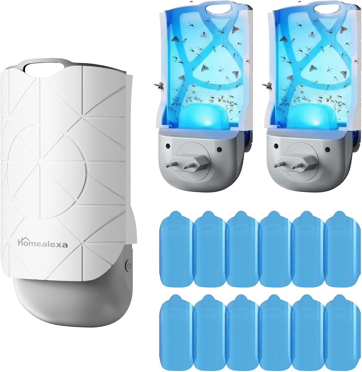 SnelShoppen - Homealexa Insectenval voor Binnenruimtes, LED UV Vliegenvanger Tegen Fruitvlieg, Motten & Vliegende Insecten, Chemisch Vrij, Stil, 2-Pac