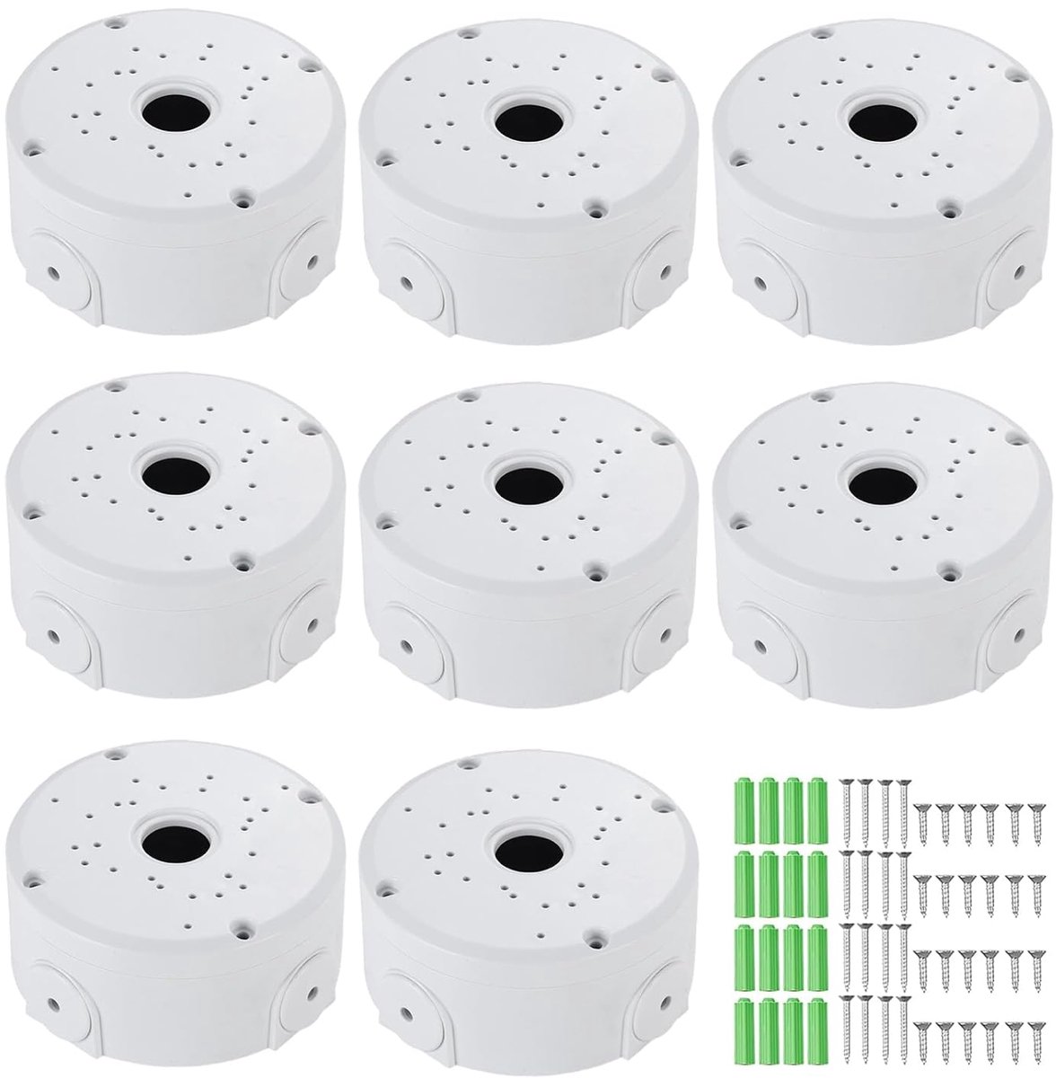 SnelShoppen - 8 Stuks Waterdichte Camera Junction Box, Universele Montagebox voor Binnen en Buiten, Semicirculaire Beveiligingscamera Junction Box, 12