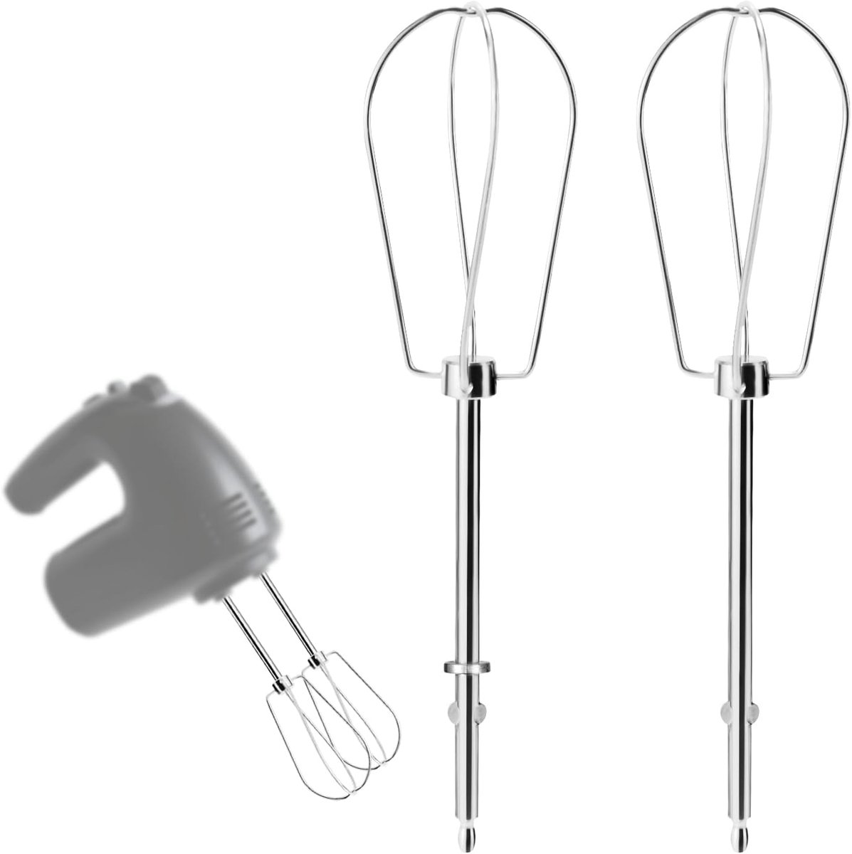 SnelShoppen - 2 Stuks Handmixer Kloppers - RVS Turbo Mixers - Vervangingsaccessoires Keuken - Geschikt voor Bakken en Koken - Duurzaam en Sterk - Univ