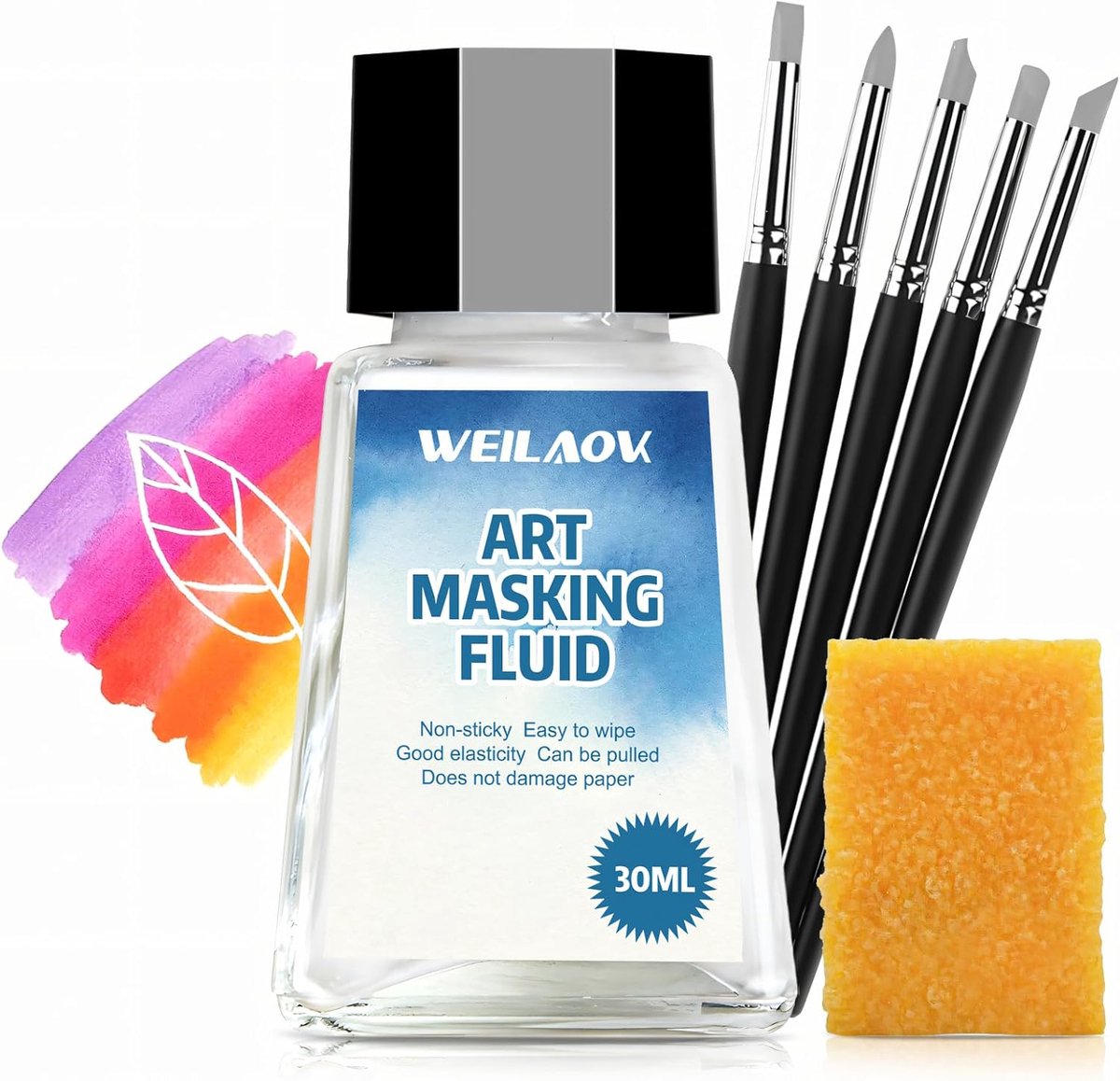 SnelShoppen - Masking Fluid voor Aquarel, Dekvloeistof, Krasbestendige Maskingtape voor Nauwkeurige Randen, 30 ml, Creatief Schilderen, Kunst, Hobby,