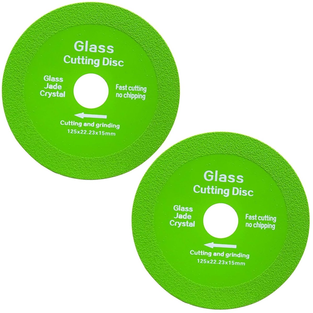 SnelShoppen - 2x Snijdisk voor Dikke Glas, Keramiek en Marmer 125mm - Hoogwaardige Manganese Staal, 125x15x22.22mm, Voor Precisie Snijden