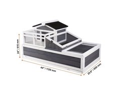 Schildpaddenhuis – Schildpaddverblijf – Reptielenverblijf – Houten Terrarium – Schildpaddentank – 3 Kamers – Afneembare Gaaswanden – Schuin Lichtdoorlatend Dak