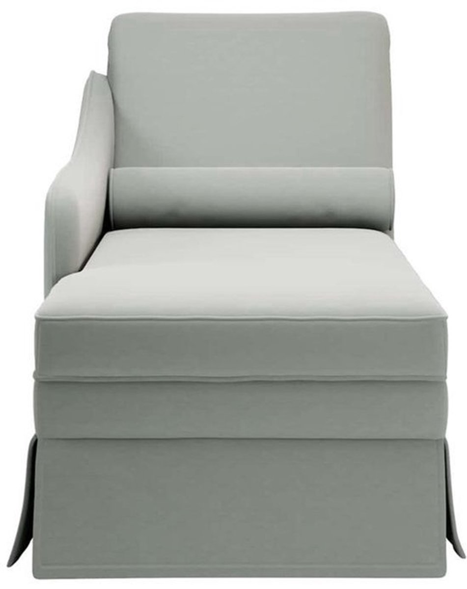 Chaise Longue – Loungebank – Ligstoel – Relaxbank – Bank met Armleuning – Lichtgrijs Velve