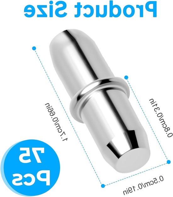 75 Stuks Planksteunen, 5mm x 17mm, Stevige Plankhouders, Ondersteuning voor Planken, Ideaal voor Kasten en Opbergplanken — afbeelding 5