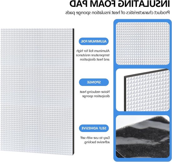 Zelfklevende Geluidsisolatie Mat - 13 Stuks voor Auto, Geluidsdemping, Interieur Isolatie, Akoestische Panelen (25 x 17.8 cm) — afbeelding 2
