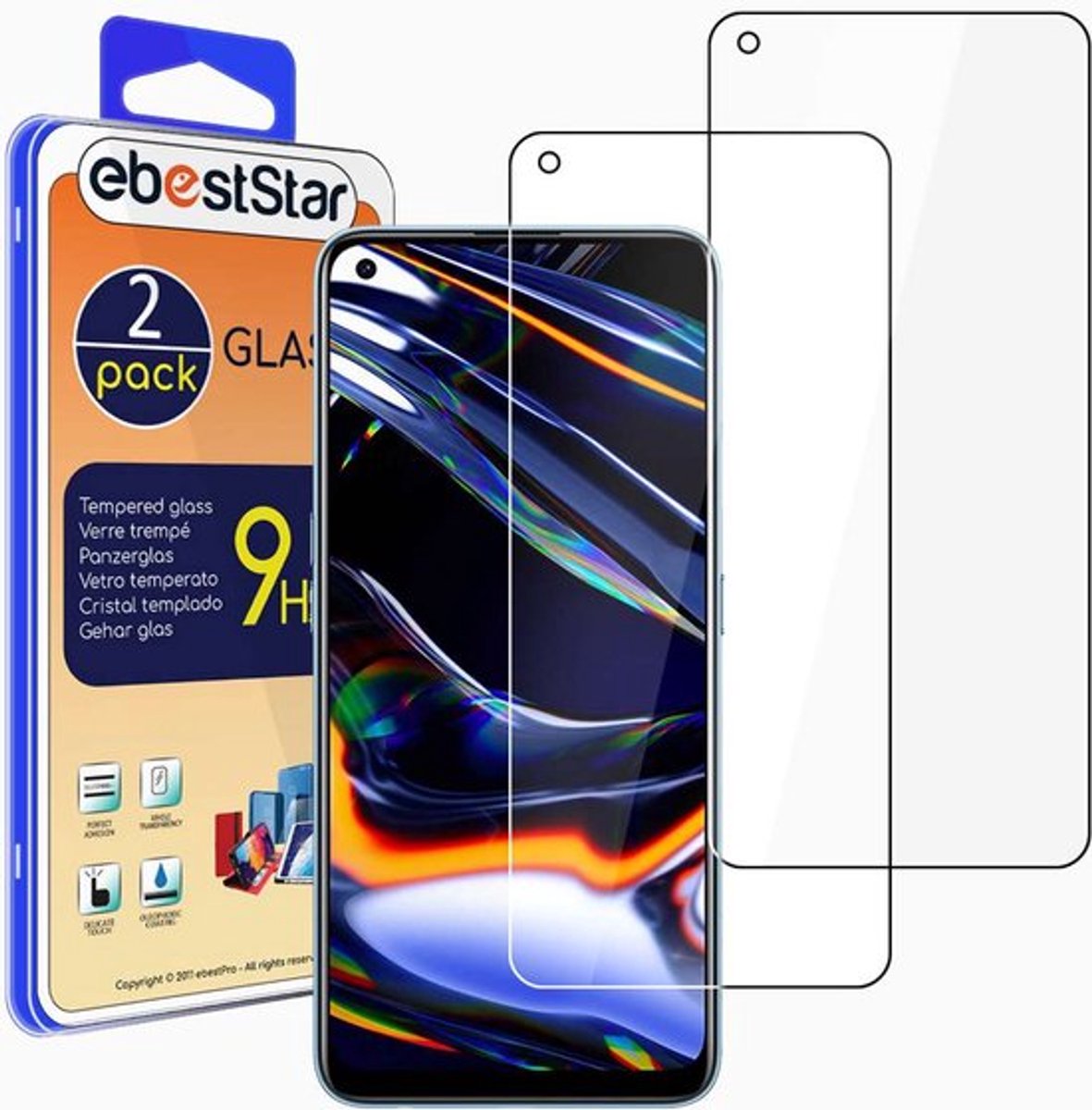 ebestStar - {2 Stuks} Gehard glas geschikt voor Realme 7 Pro, Screen Protector Cover, Schermbeschermer Tempered Glass