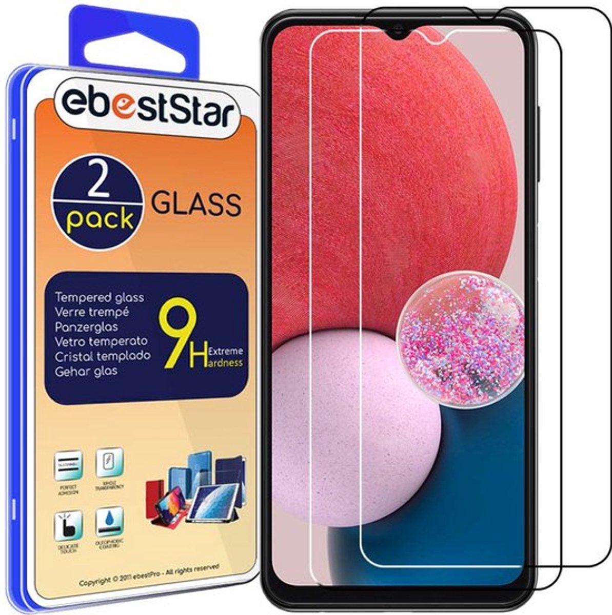 ebestStar - {2 Stuks} Gehard glas geschikt voor Samsung Galaxy A13 A135F, Screen Protector Cover, Schermbeschermer Tempered Glass