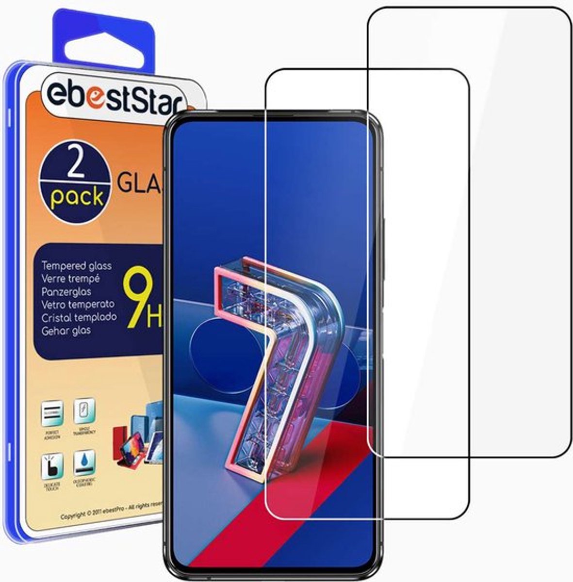 ebestStar - {2 Stuks} Gehard glas geschikt voor Asus Zenfone 7, 7 Pro, 8 Flip, Screen Protector Cover, Schermbeschermer Tempered Glass