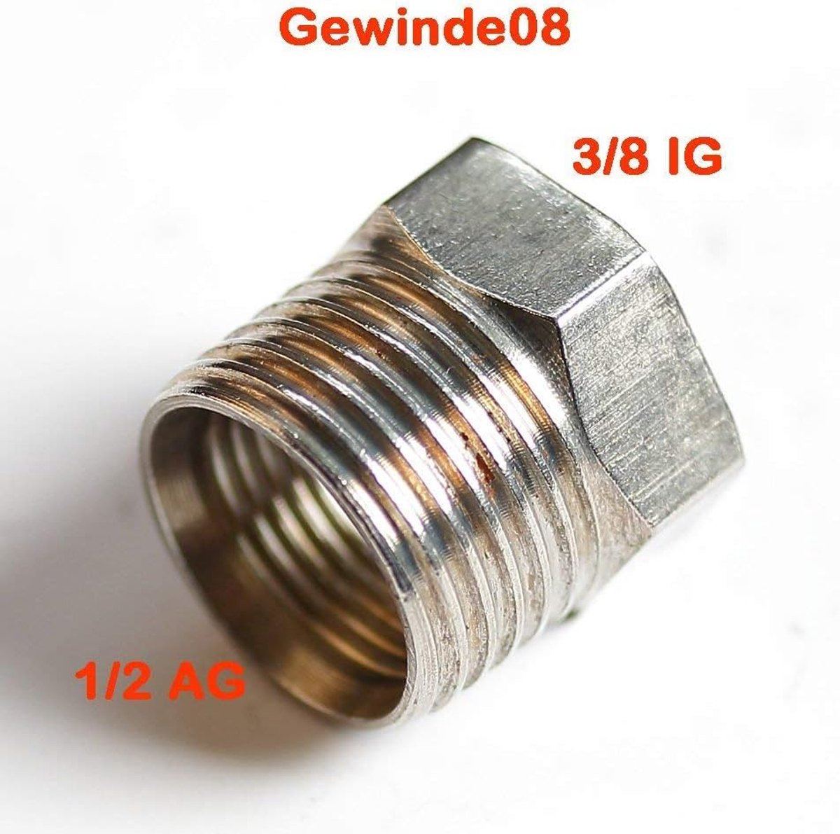 SnelShoppen - Thread reducer 1/2 inch naar 3/8 inch female thread, RVS, uitstekende kwaliteit, ideaal voor accessoires en kranen, perfect voor tuin- e