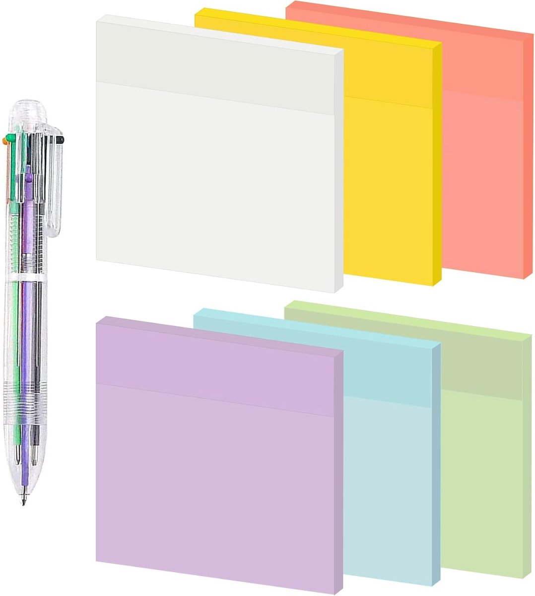 SnelShoppen - Transparante Plaknotities 300 Stuks 76 x 76 mm - Waterproof Zelfklevende Notities voor Kantoor, School en Thuis - Ideaal voor Markeren v