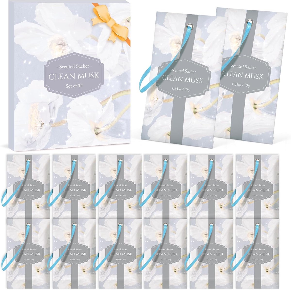 Thijox - Geurzakjes Pure Musk, 14 Stuks Langdurige Geur voor Kasten, Laden, Auto en Kleding, Ideaal Cadeau voor Verjaardagen en Feestdagen