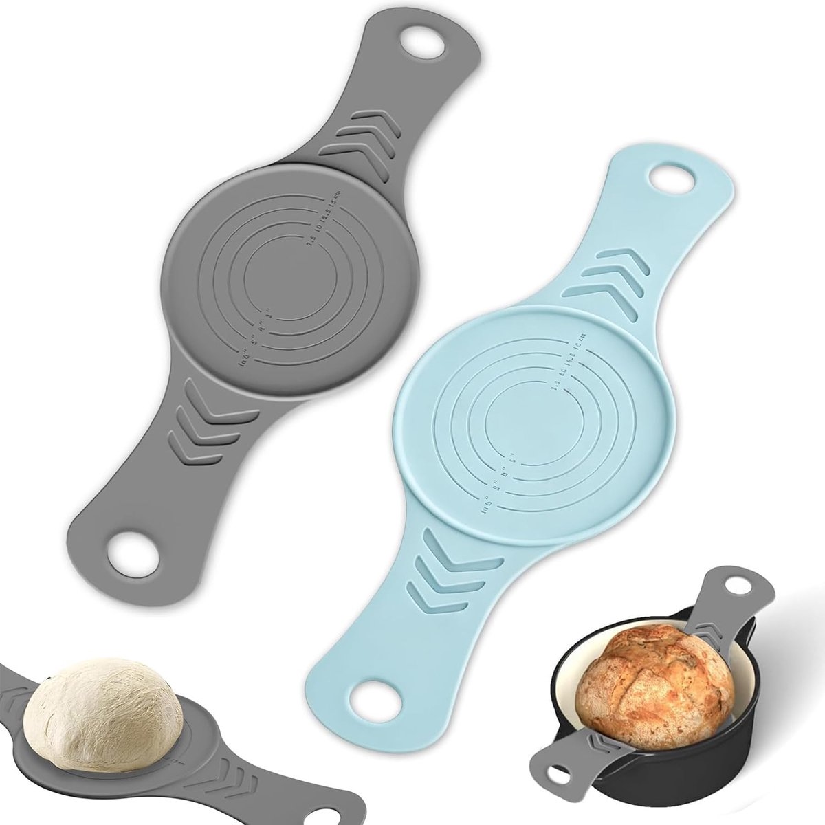 SnelShoppen - Siliconen Broodlussen Set van 2 voor Dutch Oven, Herbruikbare Bakmat met Extra Lange Handgrepen voor Zuurdeegbrood, Anti-aanbaklaag, Ide