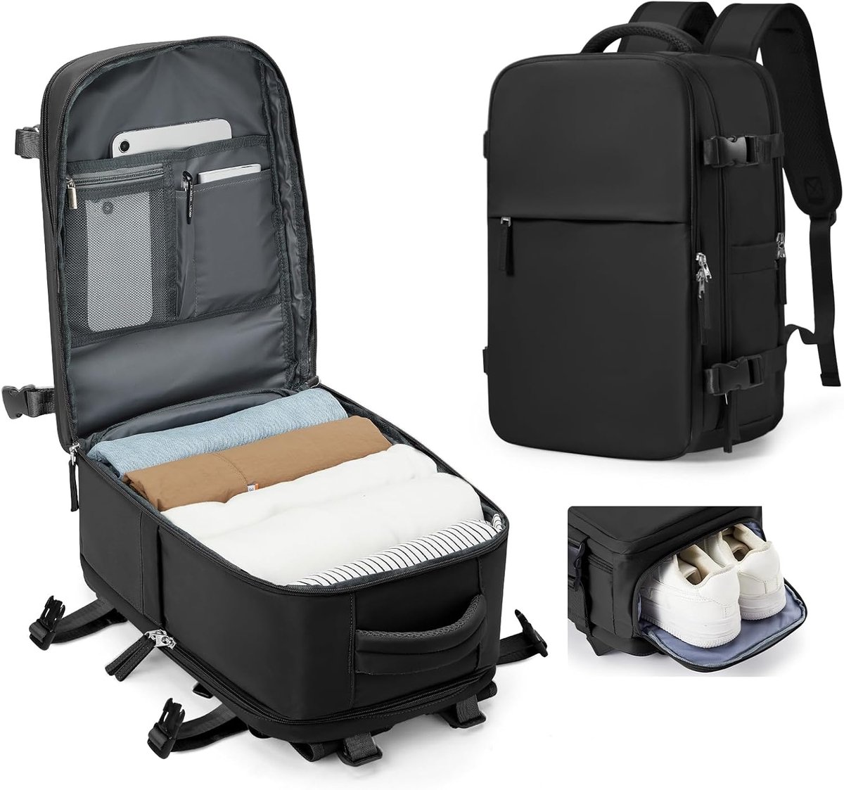 SnelShoppen - Reisrugzak 40x20x25 Cabin Bagage Waterproof Vrouwen en Mannen Handbagage Rugzak voor 14 Inch Laptop en Sportieve Trektochten