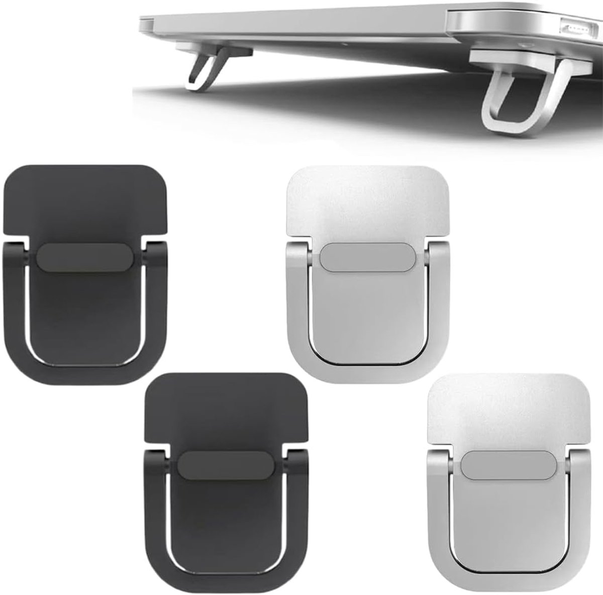 SnelShoppen - Mini-standaard voor laptop en tablet, 2 paar, koeling, voor notebook, MacBook Pro Air toetsenbord, hoogte verstelbaar, duurzaam materiaa