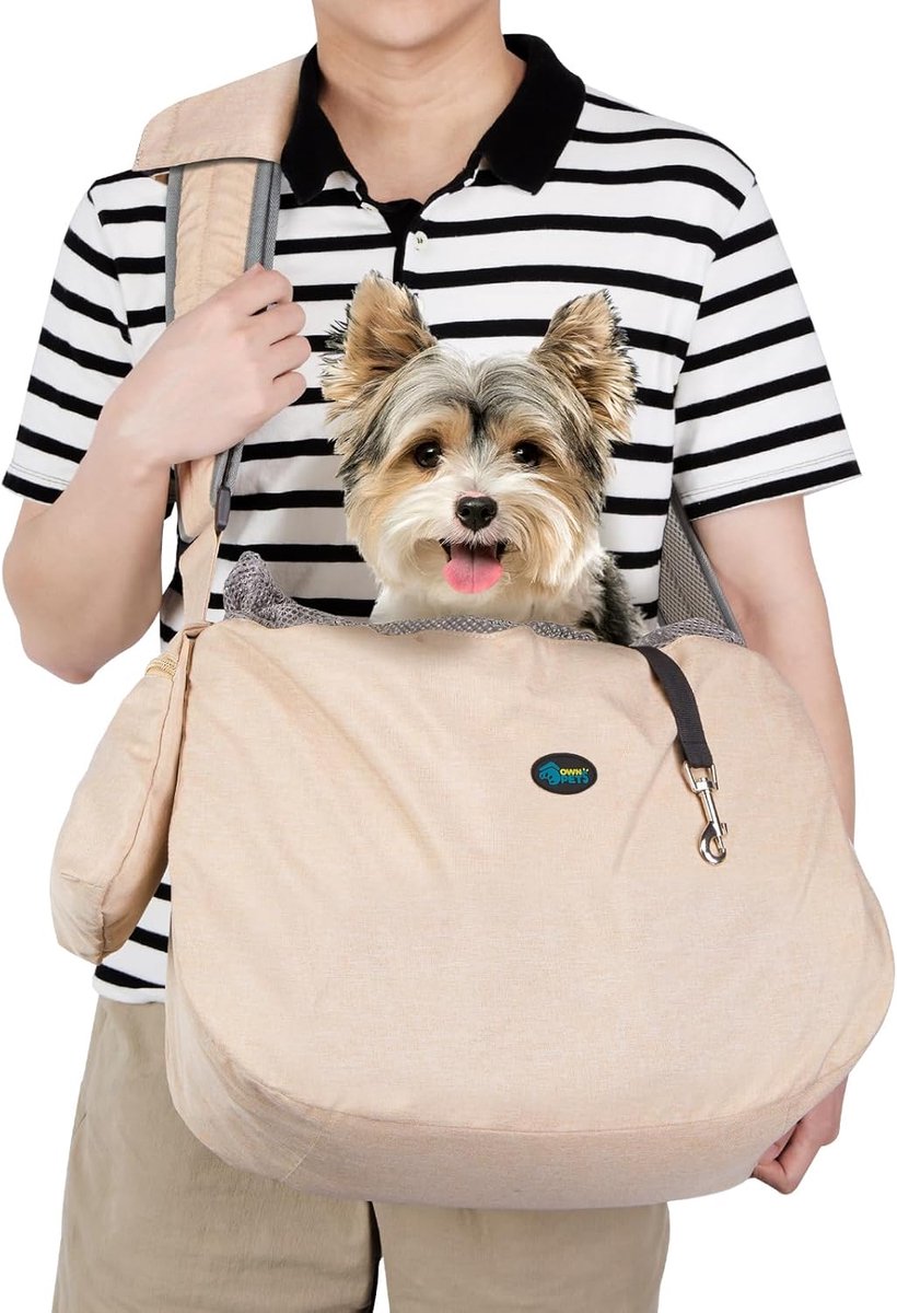 SnelShoppen - Comfortabele Dieren Draagtas voor Honden en Katten tot 9 kg - Reversible Handsfree Pet Sling met Verstelbare Schouderband en Schouderpad
