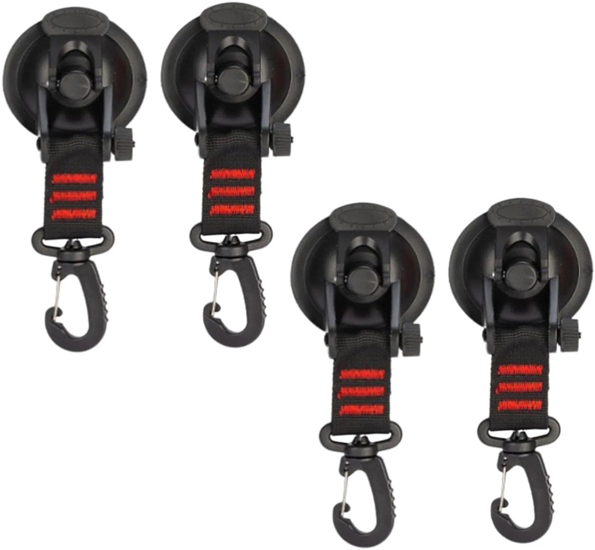 SnelShoppen - Set van 4 Zuignap Haken met Uiterst Sterke Hechting, Multifunctionele Zuignap Haken voor Camping, Auto, Balkon, Tent, Hoogwaardige ABS e