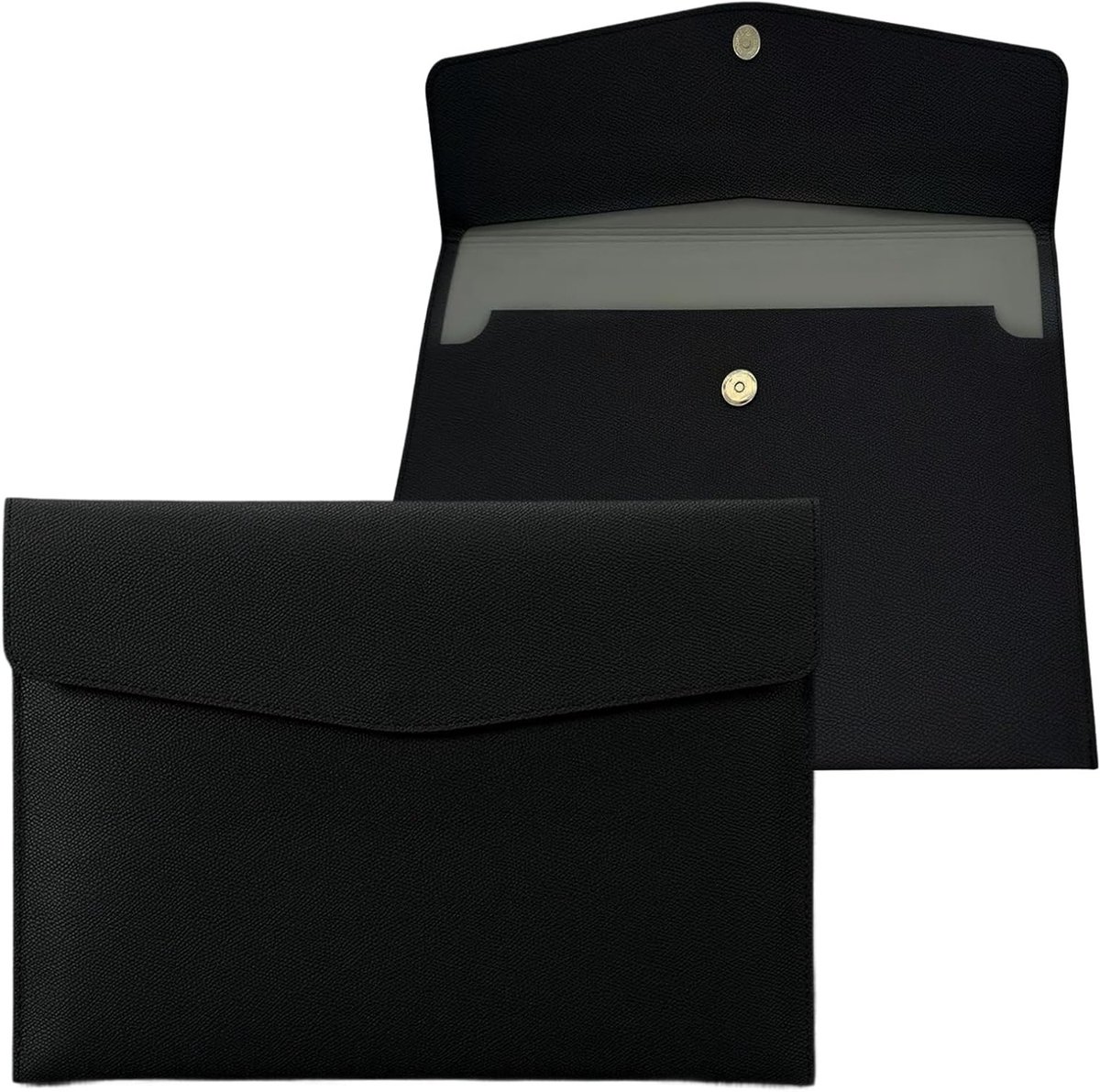 Waterdichte A4 Documententas van PU Leer, Multifunctionele Organizer voor Kantoor, School en Reizen, Ideale Documentfolder voor Dames en Heren (Zwart)