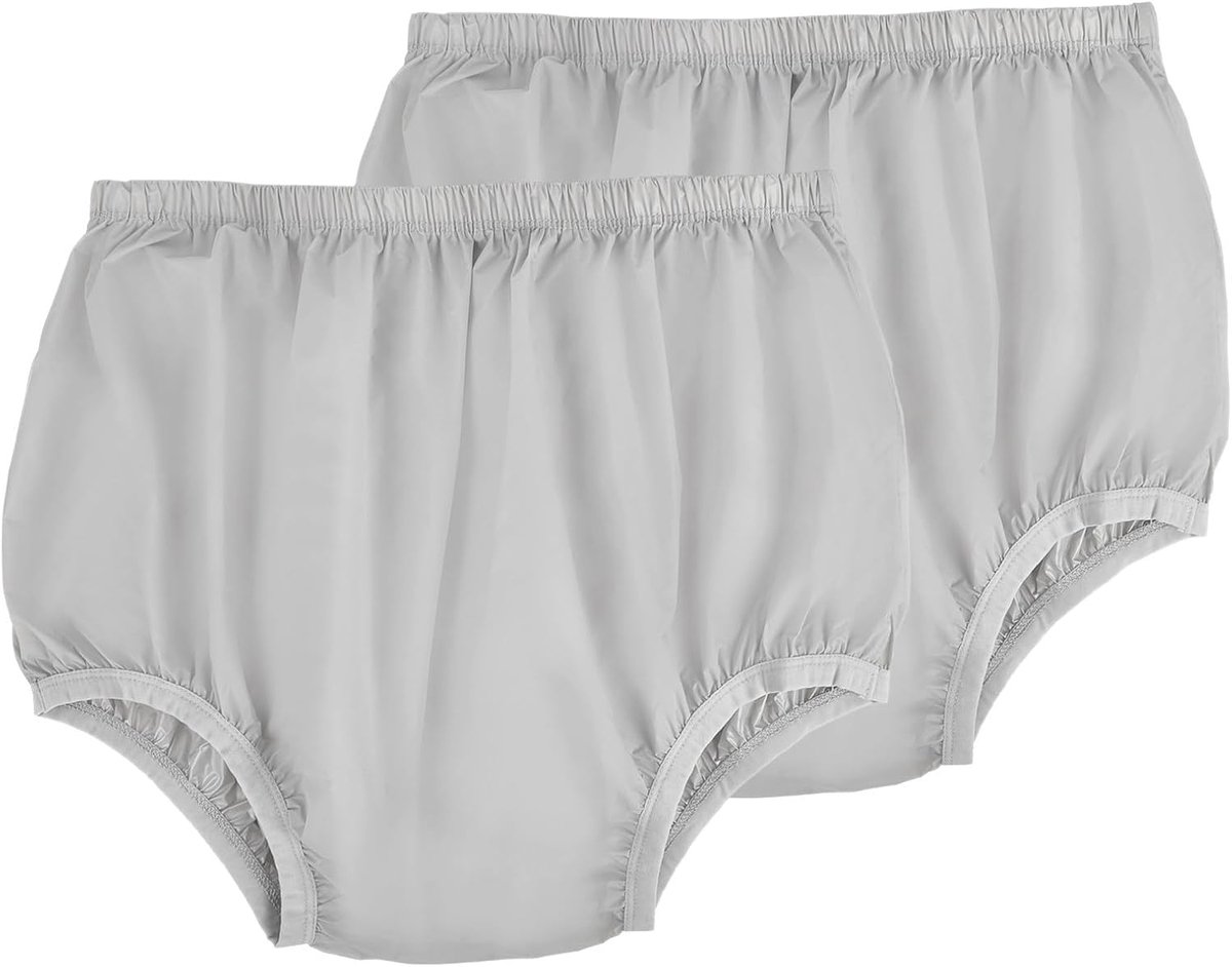 SnelShoppen - Leakproof Volwassen Ondergoed voor Incontinentie, Herbruikbare Wasbare Luierbroekjes, Grijs Ultra Dun, Unisex 2-Pack (Small)
