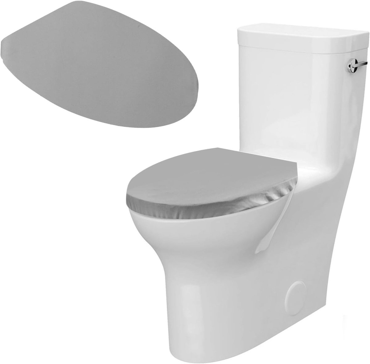 Toiletbrilhoes met Elastische Onderkant, Geschikt voor de meeste Toiletten, Grijs, Waterdicht en Ademend Materiaal