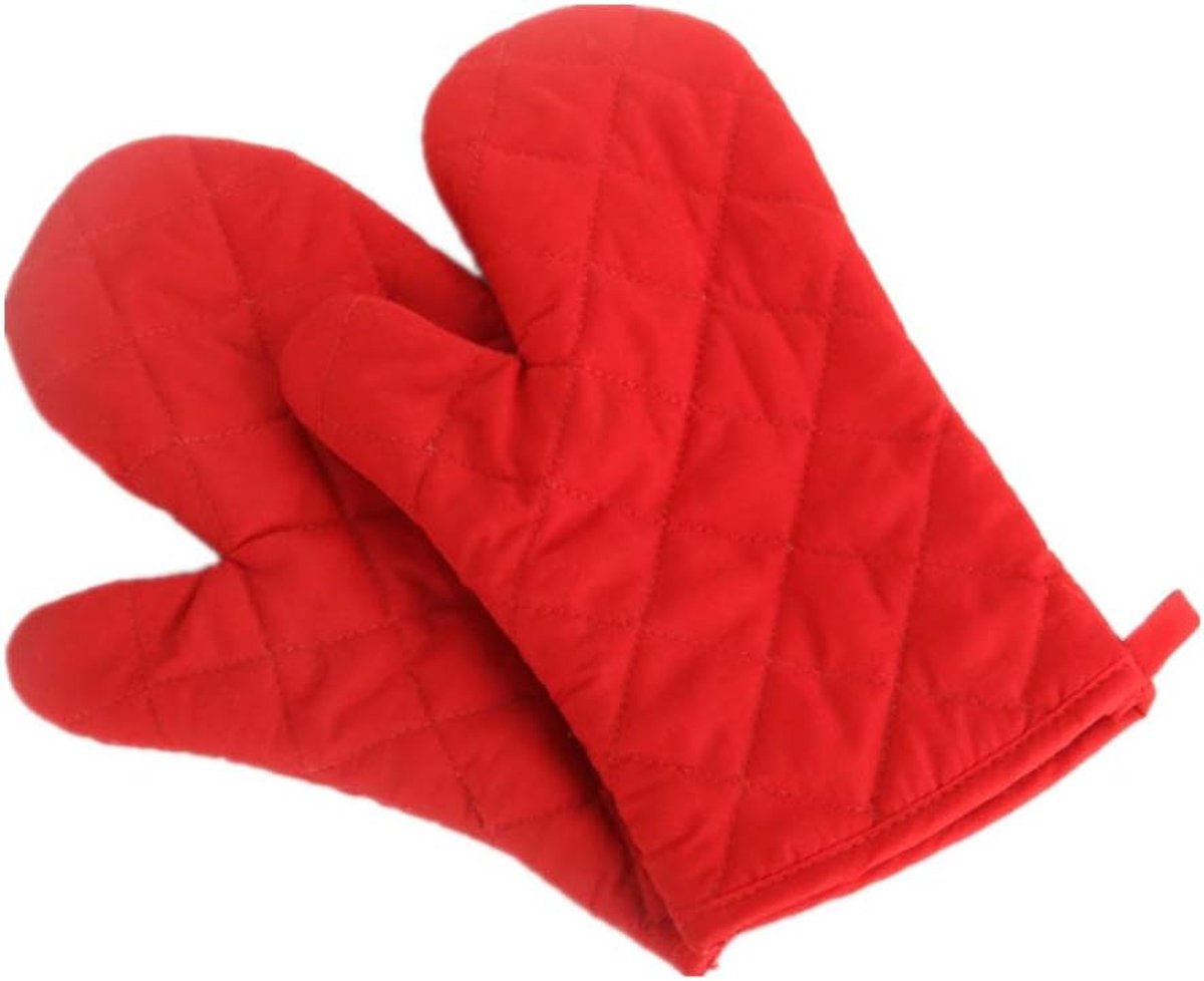 SnelShoppen - Premium Ovenwanten - Warmtebestendige Ovenhandschoenen - Dikke Kookhandschoenen voor Bakken - 1 Paar - Rood - Ideaal voor Keuken en Bakk