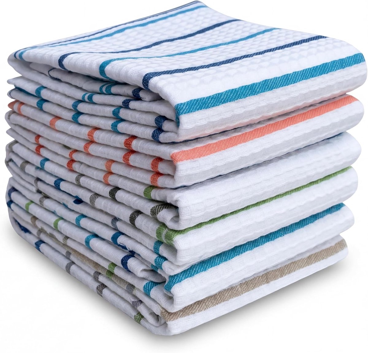 SnelShoppen - 6 Katoenen Keukenhanddoeken - Absorberende Theedoeken - Microvezel en Terrydoek - 65x45 cm - Praktische Keukenaccessoires voor Droogmake