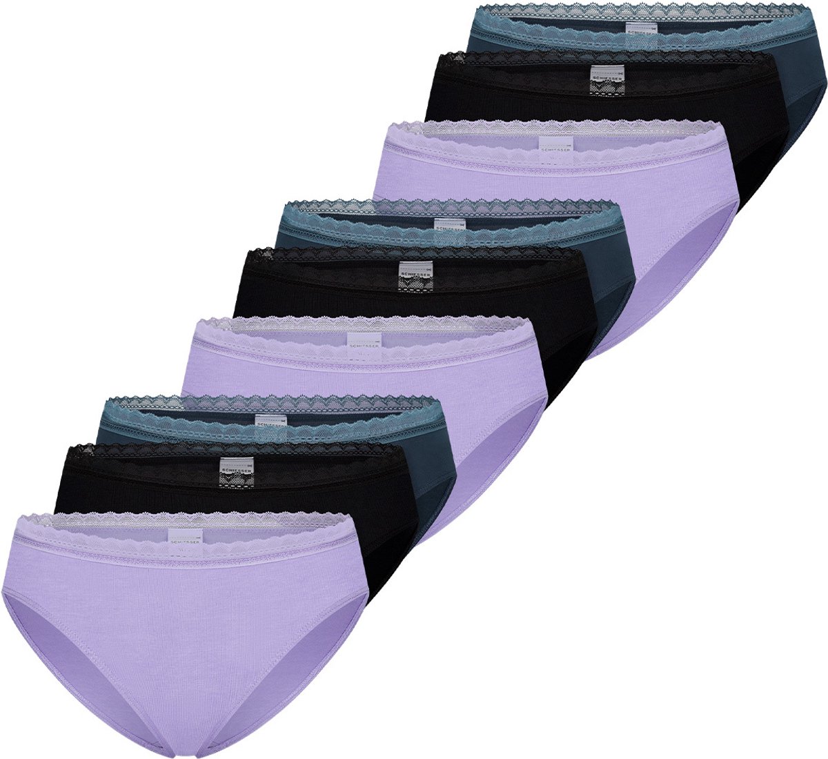 Schiesser Dames riosslip 9 pack 95/5 Modern Cotton