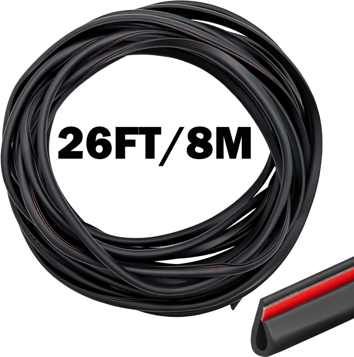 SnelShoppen - CTRICALVER Door Edge Protection 8 m Zwarte U Vorm Dichtstrip voor Auto Deuren, Hoogwaardige PVC, Waterdicht, UV Bestendig, Eenvoudige In