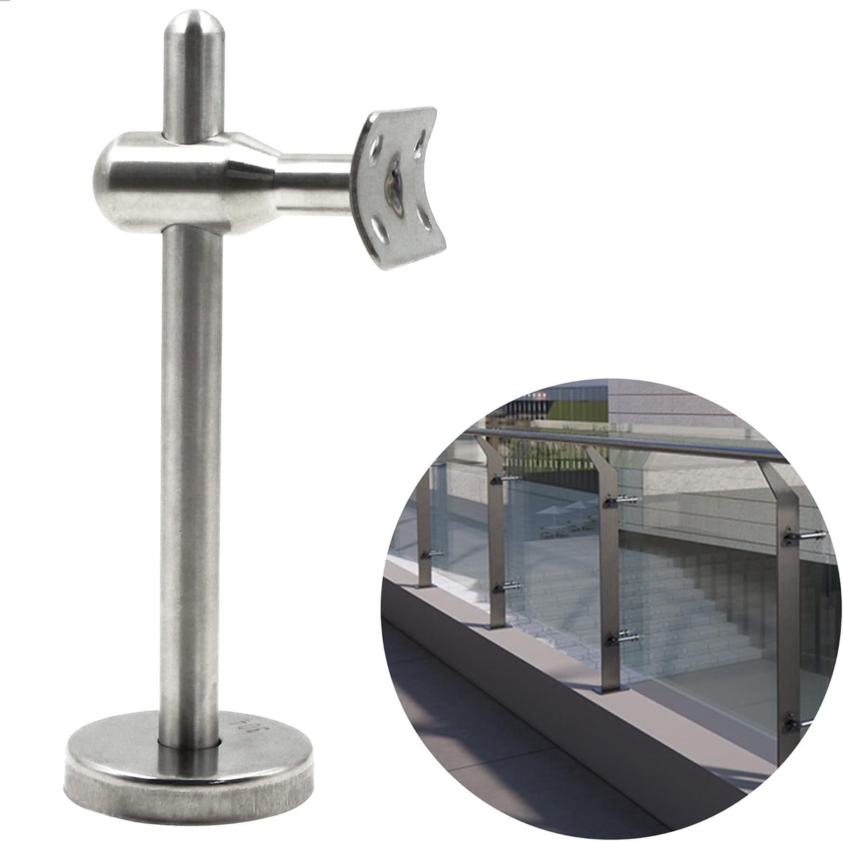 SnelShoppen - Verstelbare Railing Steun Handgreep Beugel RVS Wandbevestiging voor Trappen, Lofts, en Corridors - Robuuste en Corrosiebestendige Handra