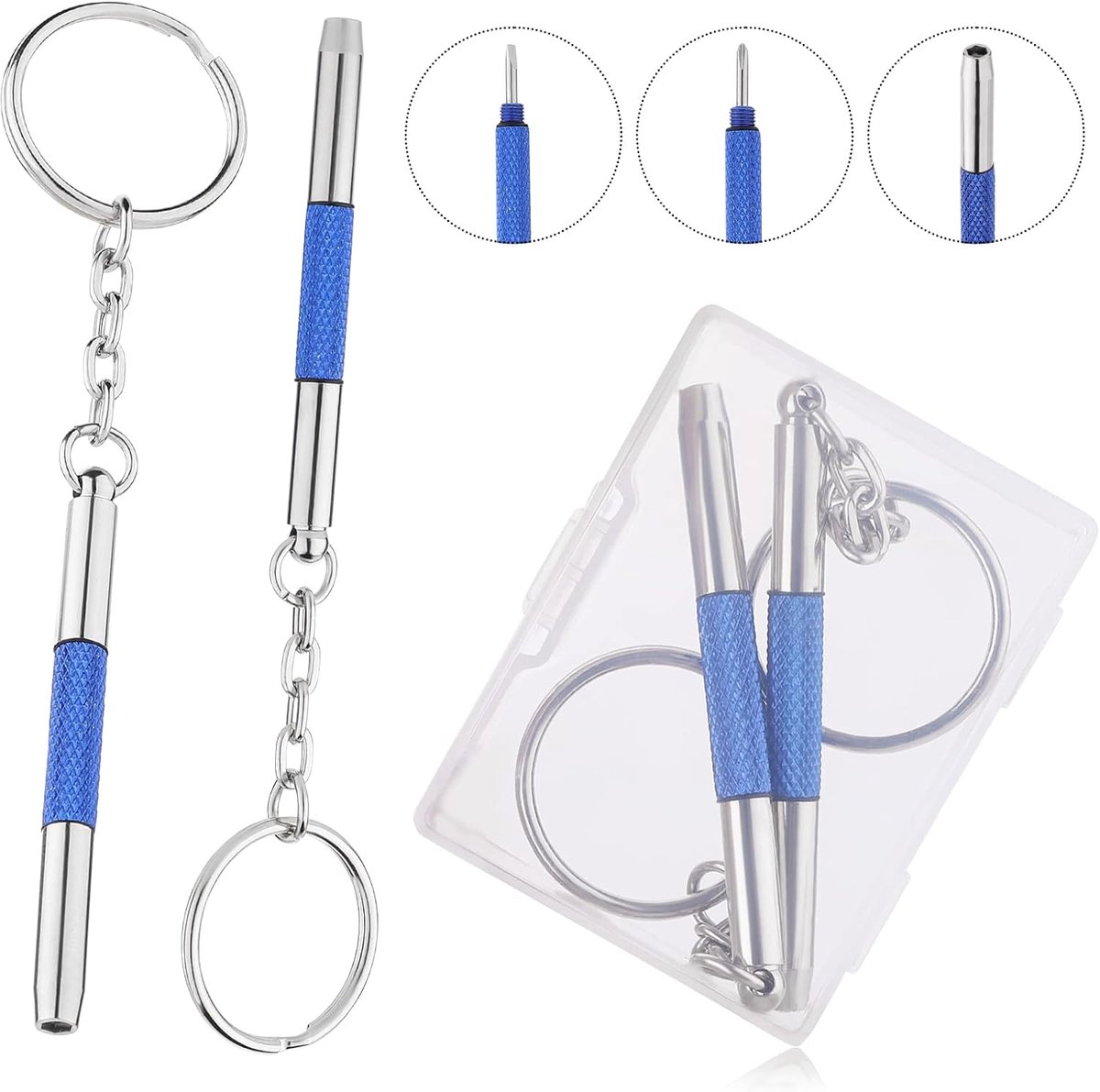 SnelShoppen - 2 Pcs Multifunctionele Minischroevendraaier Set - Precisie Schroevendraaiers met Dubbele Kop voor Zonnebrillen, Horloges, Smartphones, E