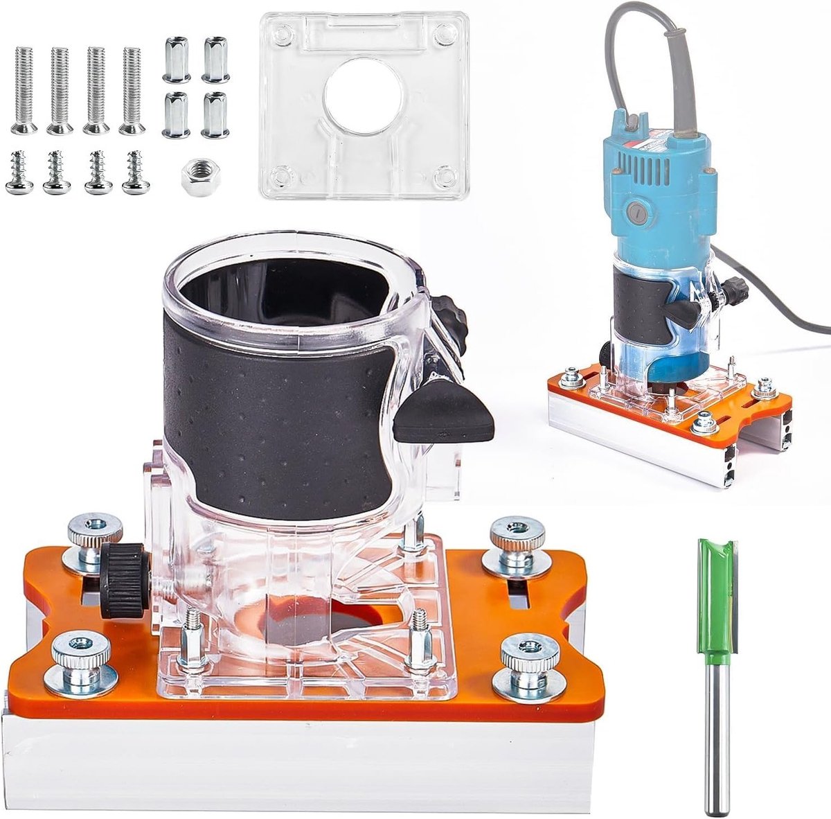 Complete Set voor Precisie Houtfrezen - 2-in-1 Compacte en Draagbare Freesaccessoires, Ideaal voor Randfrezen, Domino Frezen en Meer, Geschikt voor 64-65 mm Freesmachines