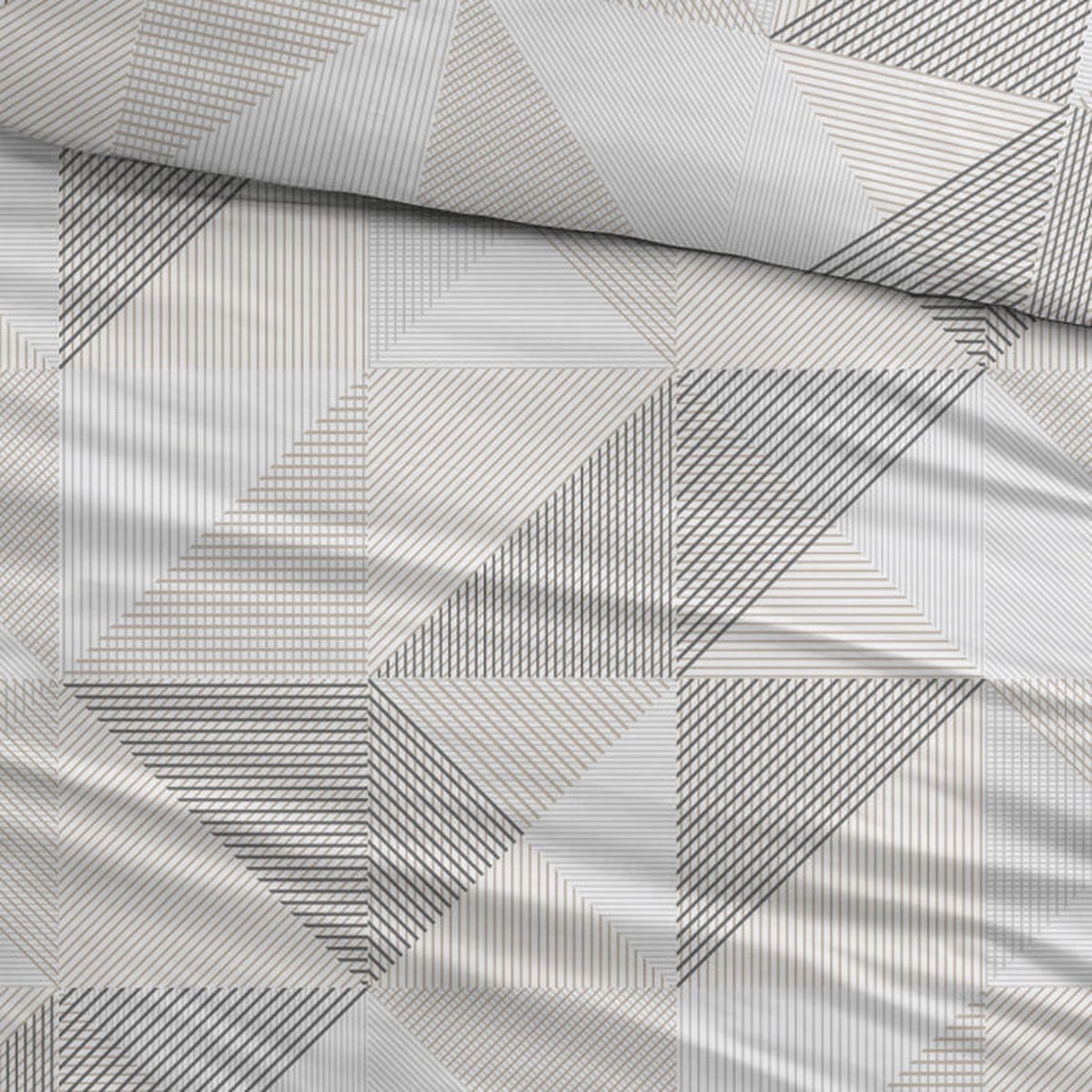 Sleepnight Dekbedovertrek Flanel Gusta - 140 x 200/220 cm + 1 kussensloop - [Beige,Grijs]