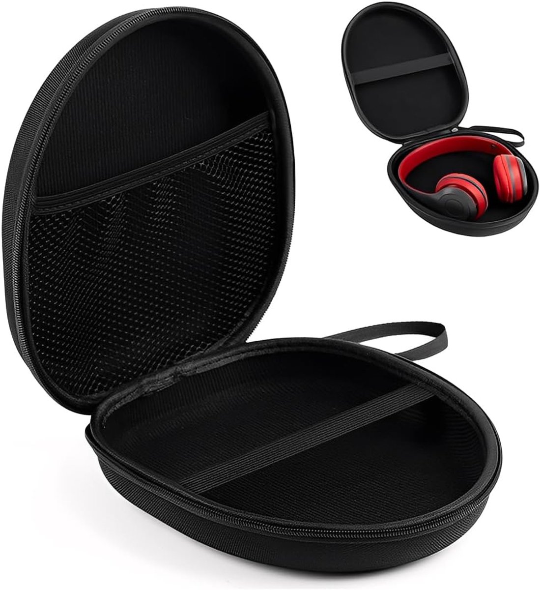 SnelShoppen - Over-ear headphone bag, universele headset hard shell, opbergcase voor oordopjes, beschermende tas, reistas, compact en duurzaam, 22cm x