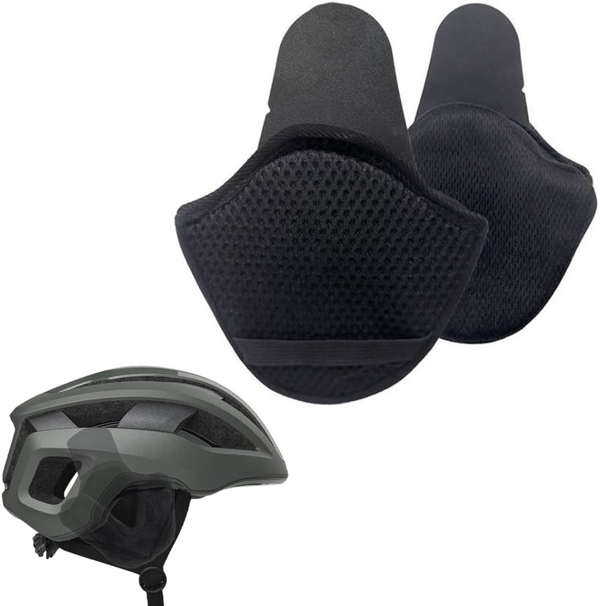 Afneembare Oorkappen voor Fietsen, Windbescherming en Comfortabele Pasvorm voor Elke Helm, Zwart