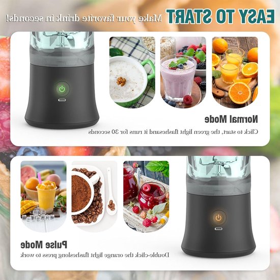 Draagbare Smoothie Maker 600ml - USB Oplaadbare Blender met 6 Messen voor Gym, Kantoor en Reizen - Perfect voor Gezonde Dranken en Snacks — afbeelding 3