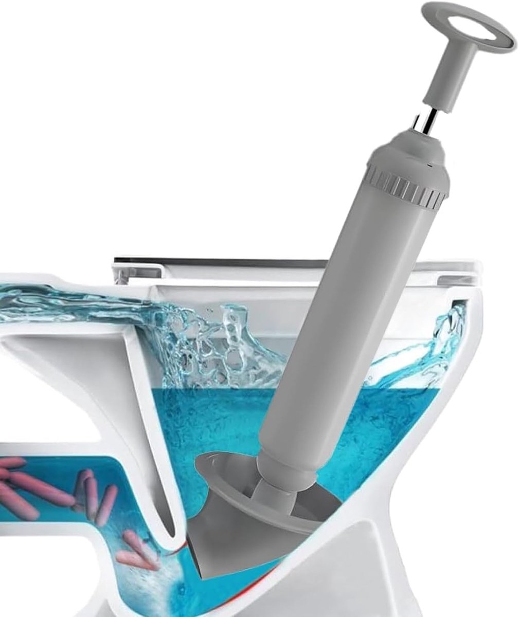 Thijox - Toiletzuiger, Wc-Verstoppingsverwijderaar, Pomp met Drukbelasting, Afvoerreiniger voor Badkuip en Keuken, Grijs, Ideaal voor Verstopte Buizen