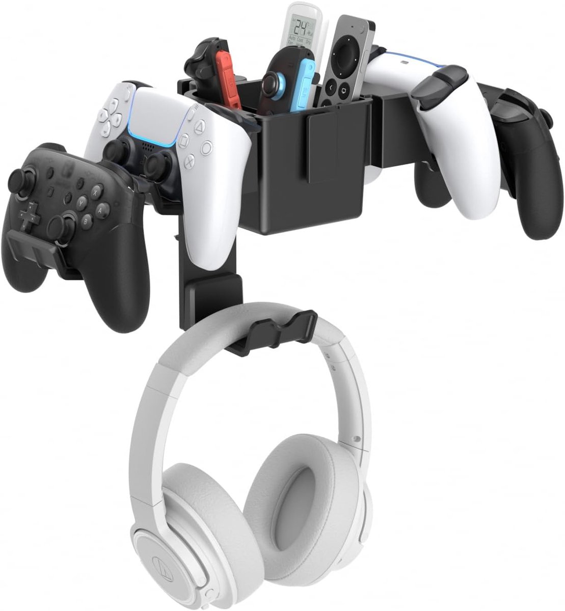 Thijox - KDD Controller Wandhouder voor Gaming, Dubbele Houder voor Controller en Headset met Antislippads, Afneembare Controller-Houder voor PC-Acces