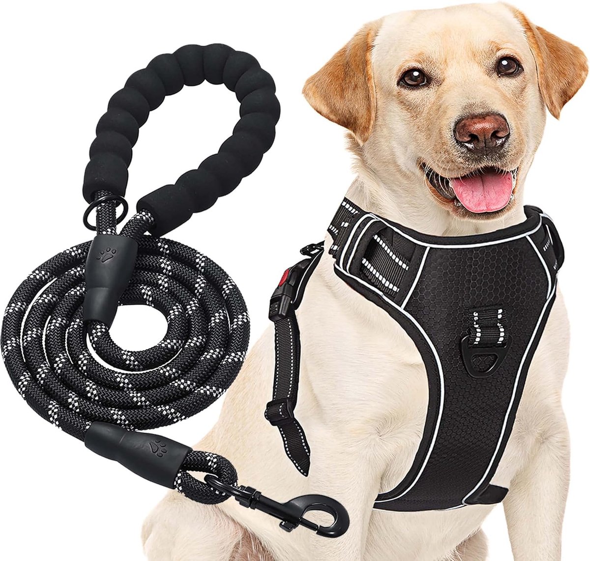 SnelShoppen - No Pull Hondenharnas Verstelbaar Reflecterend Oxford Voor Medium & Grote Honden met Gratis Zware Hondenriem