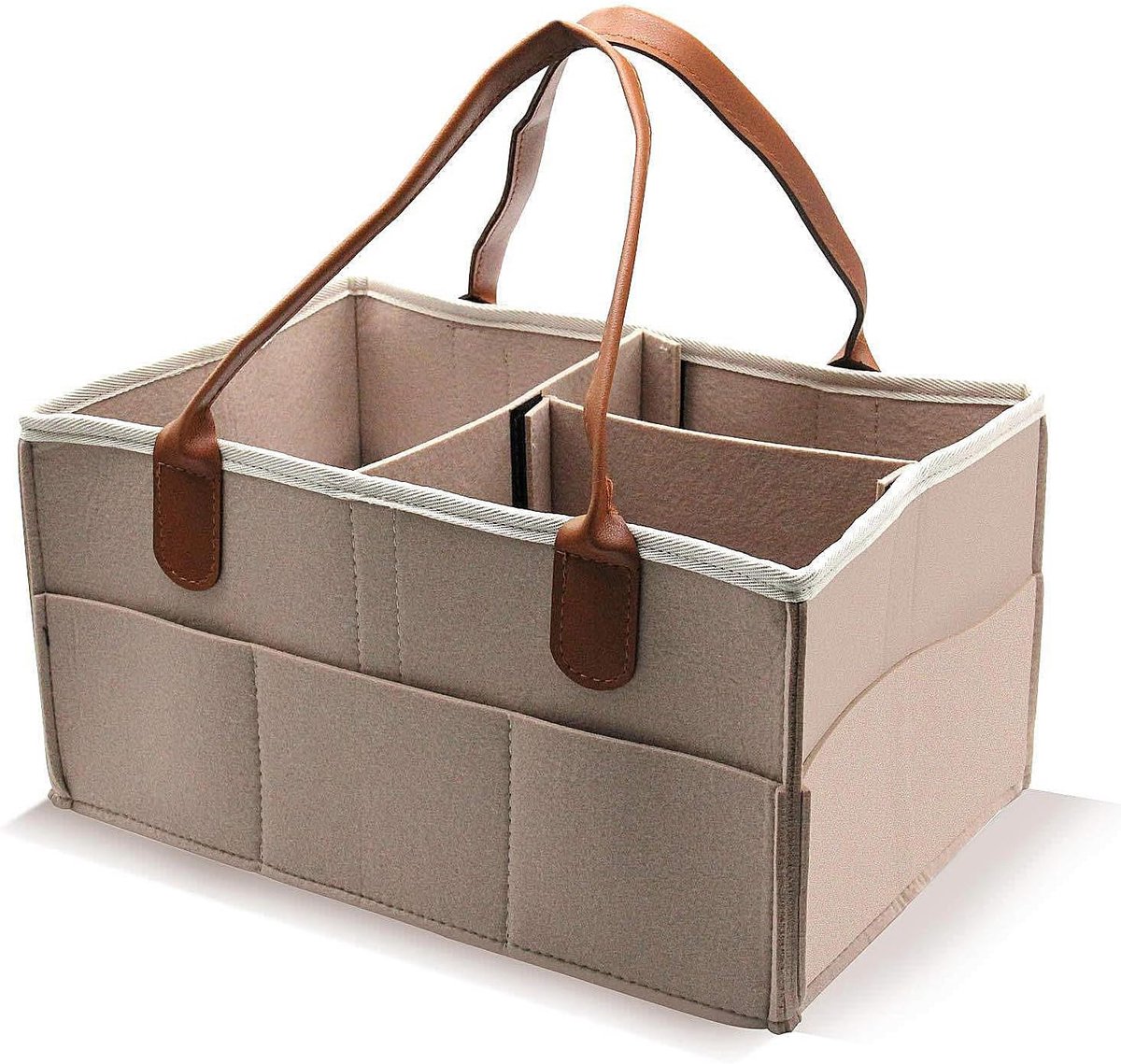 Thijox - Luiertas Verzorgingstas voor Baby's | Draagbaar, Uitwisselbare Vakken, Beige | Ideaal voor Aankleedcommode, Babyshower, Opbergtas voor Luiers