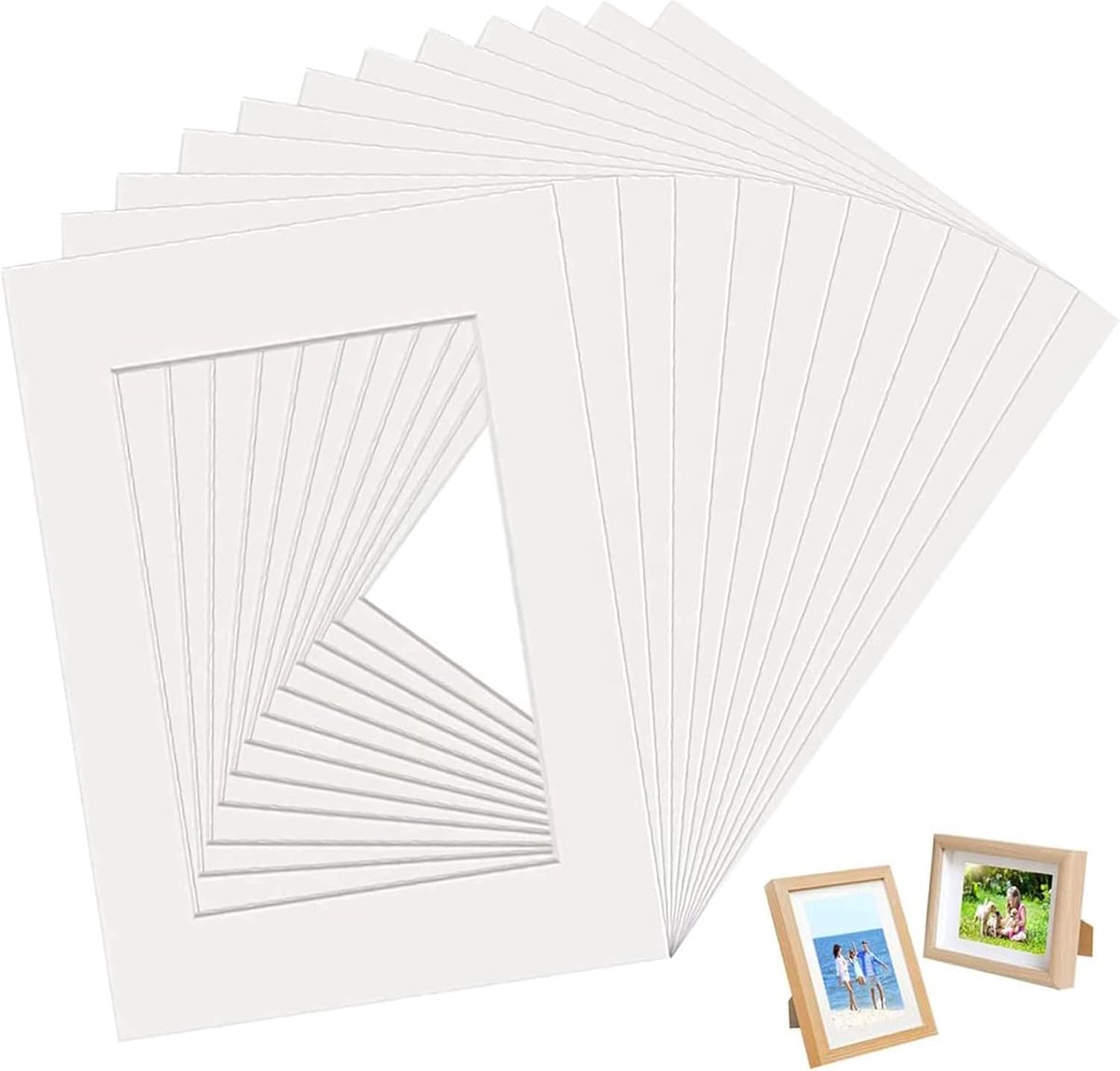 SnelShoppen - 15 x 20 cm Witte Passe-partouts voor Lijsten, Posters, Schilderijen en Kunstafdrukken - Verpakking van 15 Stuks