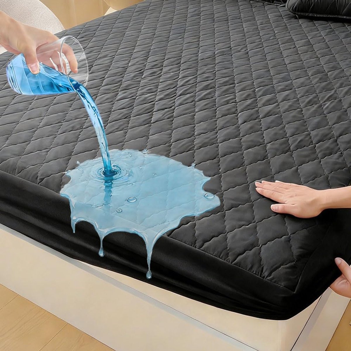 SnelShoppen - Waterdichte Matrasbeschermer 180 x 200 cm, Ademend Matras Hoeslaken, Ergonomische Bedekking voor Matrassen van 4-28 cm